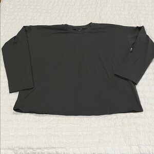 Eileen Fisher Grove Organic Cotton Stretch Jersey High Crew Neck Box Top XS NWT